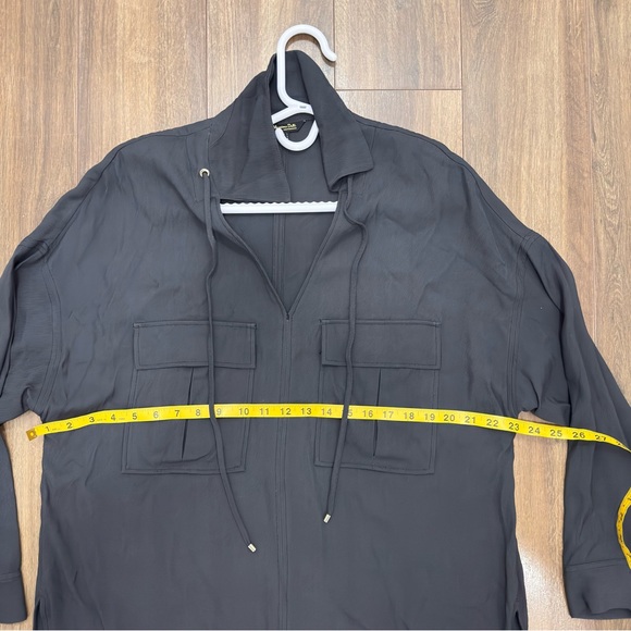 Mossimo dutti Black V-Neck Utility Shirt with Chest Pockets - Picture 6 of 8